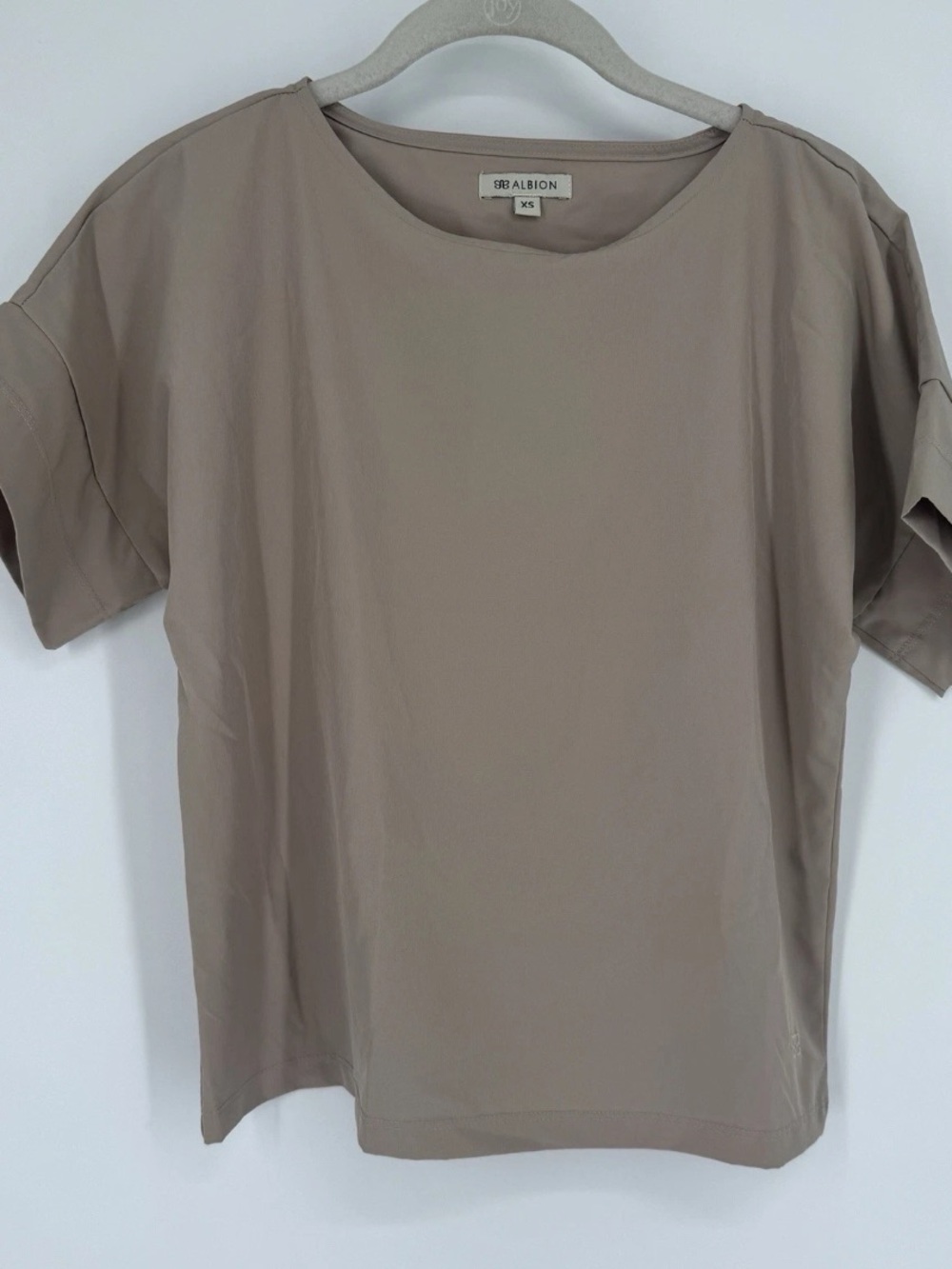 Albion Fit Set Taupe Crewneck Short Sleeve Tee and Pant